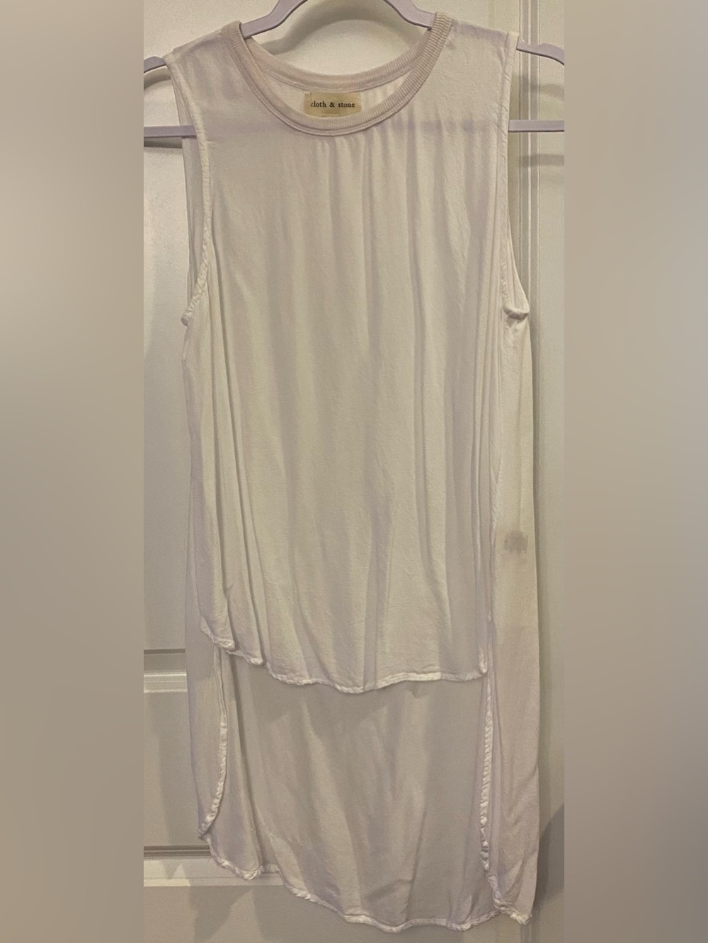 Cloth & Stone Sleeveless Tunic Sz S White Hi-Lo